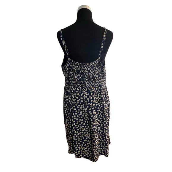 AUW 2X Daisy Floral Navy Blue Sundress Sleeveless Summer Dress - Picture 4 of 16